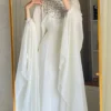 white silver embellished bridal kaftan farasha abaya dubai (1)