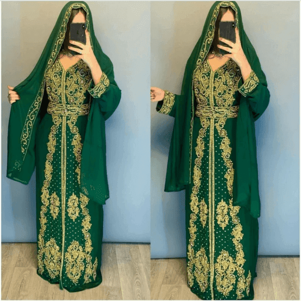 Royal Dubai Moroccan African Kaftan for Ladies with Scarf African Attire Shop