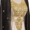 Black and white Moroccan kaftan with gold embroidery (2)