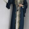 Navy blue Moroccan kaftan with white inner dress (1)