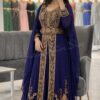 Royal Blue Moroccan Kaftan Dress with Gold Embroidery Luxury Handmade Designer Caftan for Wedding Henna Party Nikkah Eid Engagement Reception and Evening Wear (1)