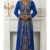 royal blue gold moroccan kaftan (4)