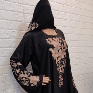black abaya embroidery design