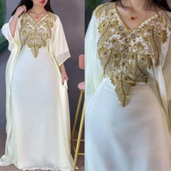 Dubai Kaftan Moroccan Dress Maxi Long Gown