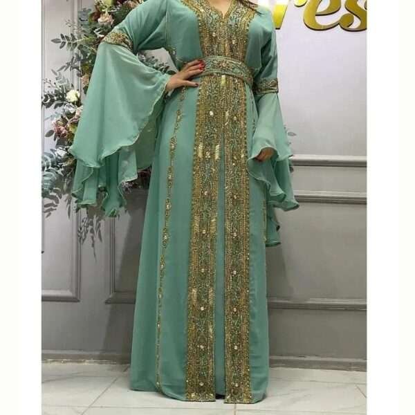 Royal Dubai Moroccan Kaftan Dress for women with Scarf (2)