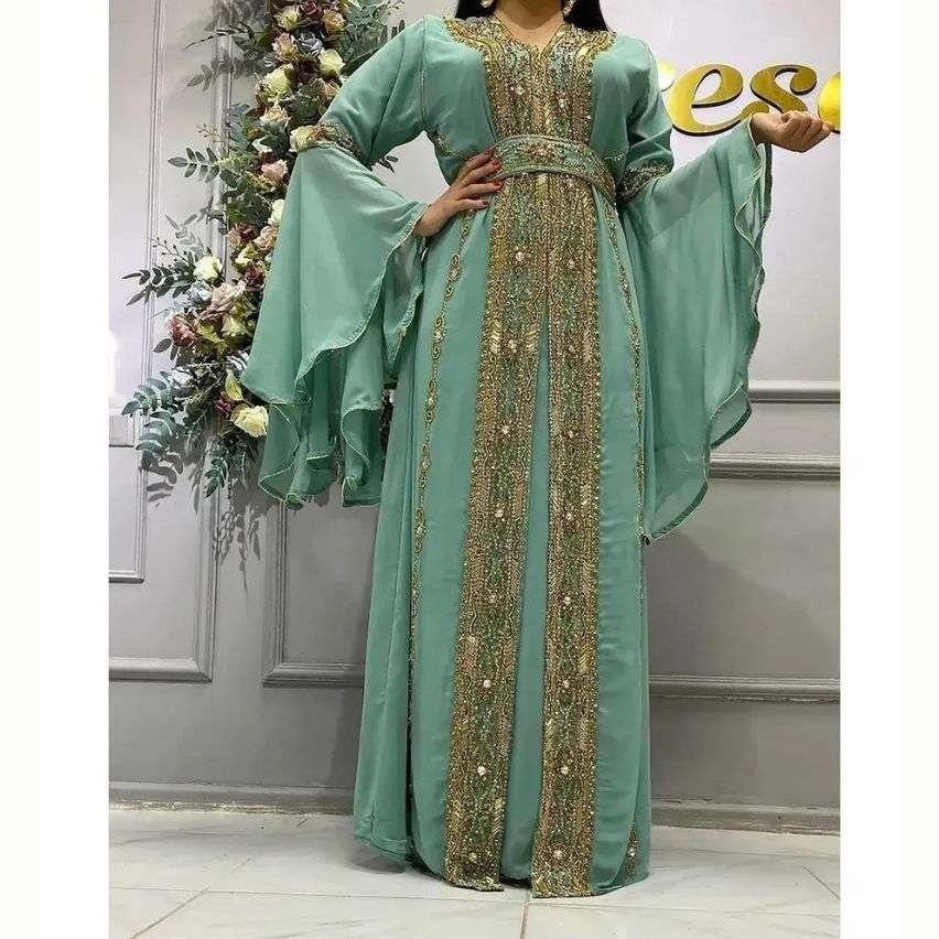 Royal Dubai Moroccan Kaftan Dress for Women with Scarf - African Attire ...