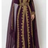wine gold embroidered moroccan kaftan (1)
