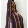 wine gold embroidered moroccan kaftan (3)