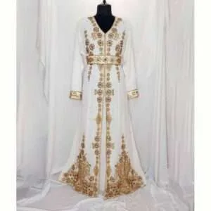 Beautiful White Luxurious Moroccan Kaftan Dress