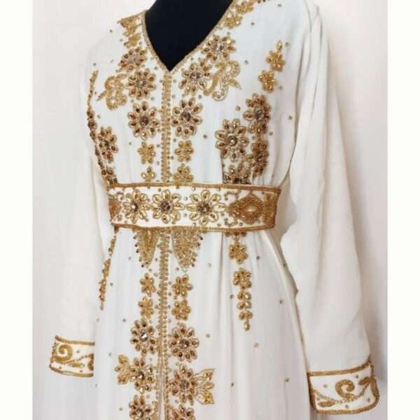 Beautiful White Luxurious Moroccan Kaftan Dress (2)