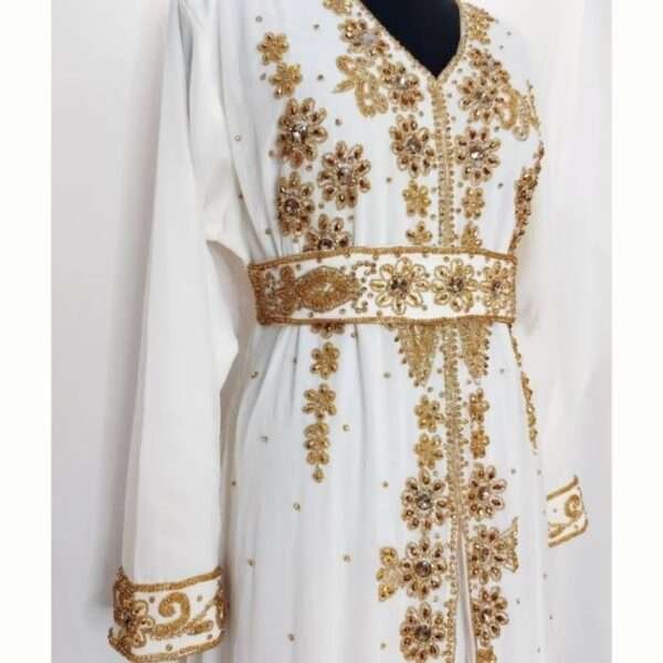 Beautiful White Luxurious Moroccan Kaftan Dress (3)