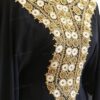 Black Moroccan kaftan with gold embroidery full length (2)