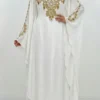 white gold embellished moroccan kaftan (1)