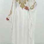 white gold embellished moroccan kaftan (1)