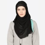 Aqua Band Plain Black Hijab