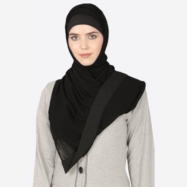 Band Plain Black Hijab for Women Muslim