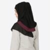 Maroon Band Plain Black Hijab 3