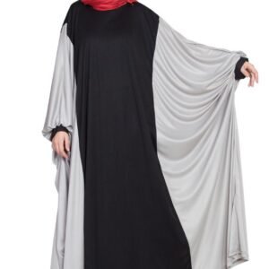black grey irani abaya kaftan dress