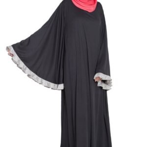 butterfly black grey casual abaya dress