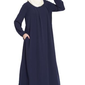 beautiful navy blue casual abaya arabic dress