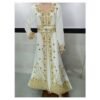 White Kaftan Morocco Dress Zari Work