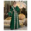 beautiful green moroccan dress kaftan long gown (1)