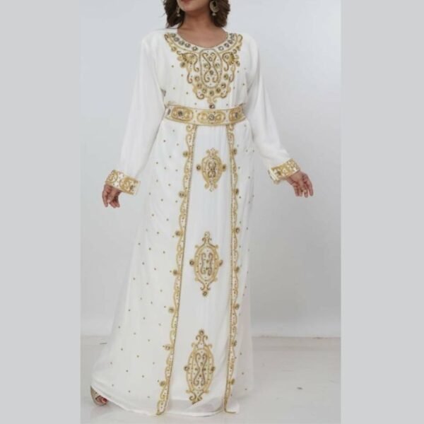 beautiful zari stone work white caftan dress (3)
