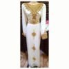 beautiful zari stone work white kaftan dress long gown evening wear