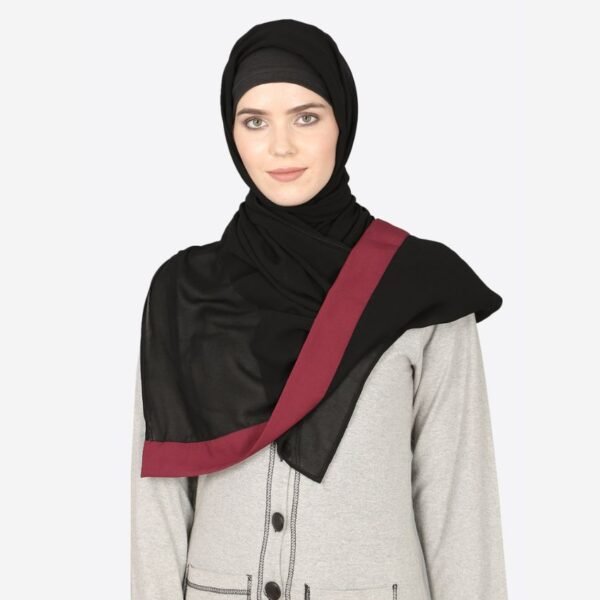 maroon band plain black hijab for women (1)