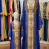 Royal blue mommy and me Moroccan kaftan set (1)