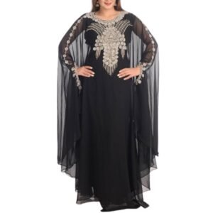 beautiful zari work black kaftan dress