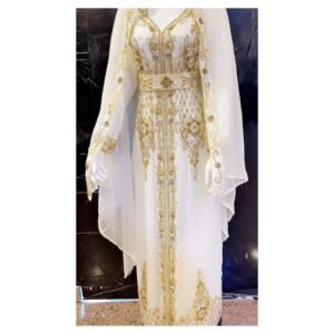 dubai white moroccan kaftan abaya dress