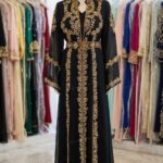 Black luxury Moroccan kaftan with gold embroidery (1)