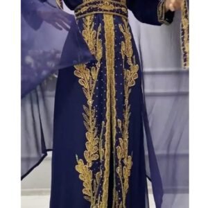 Dubai Arabic Moroccan Kaftan Dress Blue
