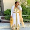 arabian fancy white kaftan long gown dress