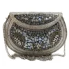 handmade silver pearl clutch purse for women