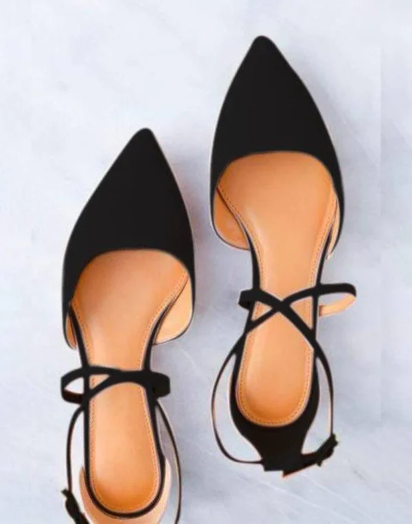 Women Sober Black Ballerina Shoes
