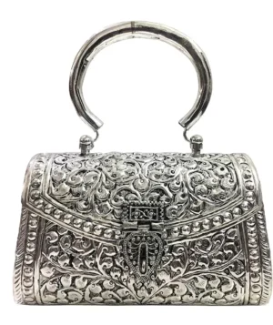 silver clutch purse