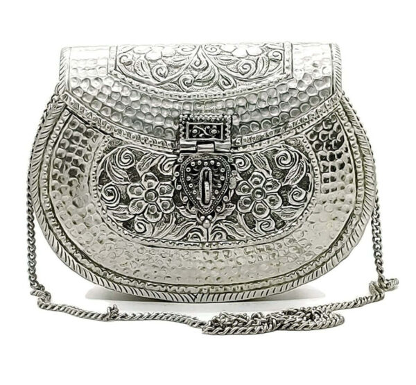 silver clutch purse