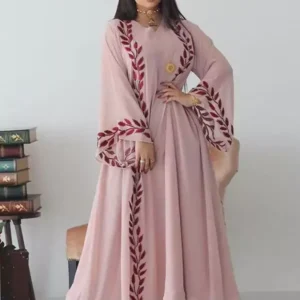 Arabic Embroidery Abaya Muslim Dress for Women
