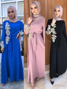Beautiful Embroidered Robe Abaya Muslim Dress for Women - African