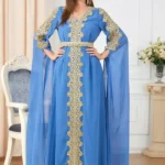 light blue kaftan dress