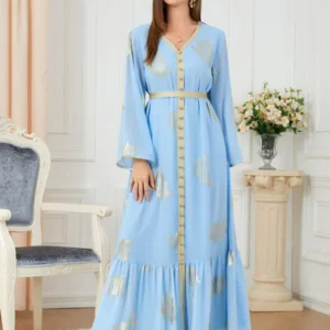 Dubai Printed Party Dresses Abayas for Women