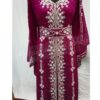Moroccan hooded kaftan with silver embroidery -1 (1)