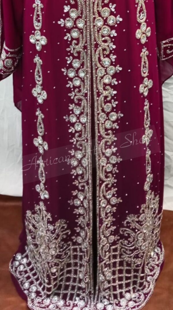 Moroccan hooded kaftan with silver embroidery -1 (3)