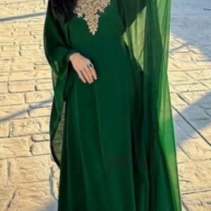 Dazzling Dubai Moroccan Kaftan Wedding Gown with Beaded Accents