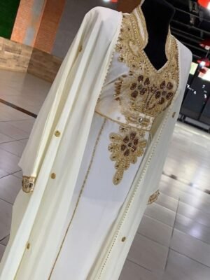 Enchanting Dubai Kaftan Abaya Hand-Beaded Maxi Dress for Weddings