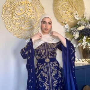 Royal Gold Embellished Caftan Dress Arabic Luxury for Weddings & Events
