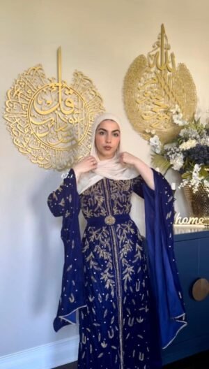 Royal Gold Embellished Caftan Dress Arabic Luxury for Weddings & Events