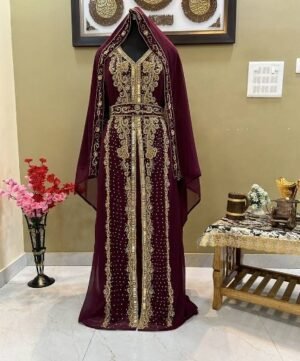 Dubai Moroccan Beaded Kaftan Plus Size Arabian (1)